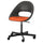 ELDBERGET / MALSKÄR - Swivel chair and cushion, dark grey/orange