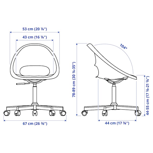 ELDBERGET / MALSKÄR swivel chair + pad, dark grey/black, 67x90x67 cm