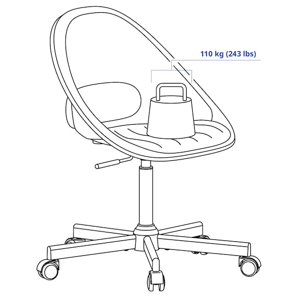 ELDBERGET / MALSKÄR swivel chair + pad, dark grey/black, 67x90x67 cm