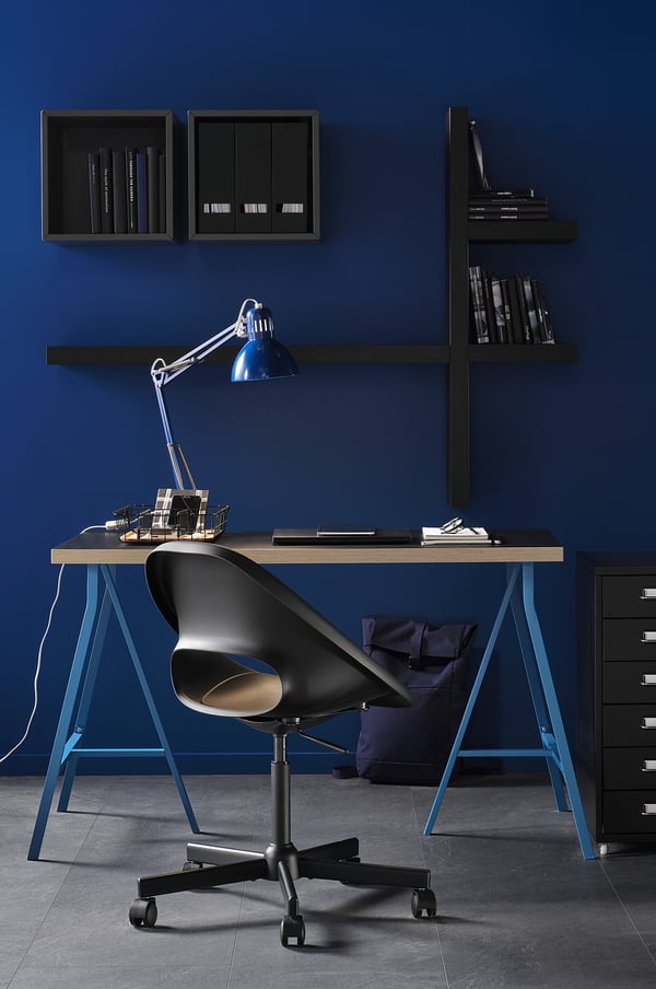 ELDBERGET / MALSKÄR swivel chair, dark grey/black, 67 cm