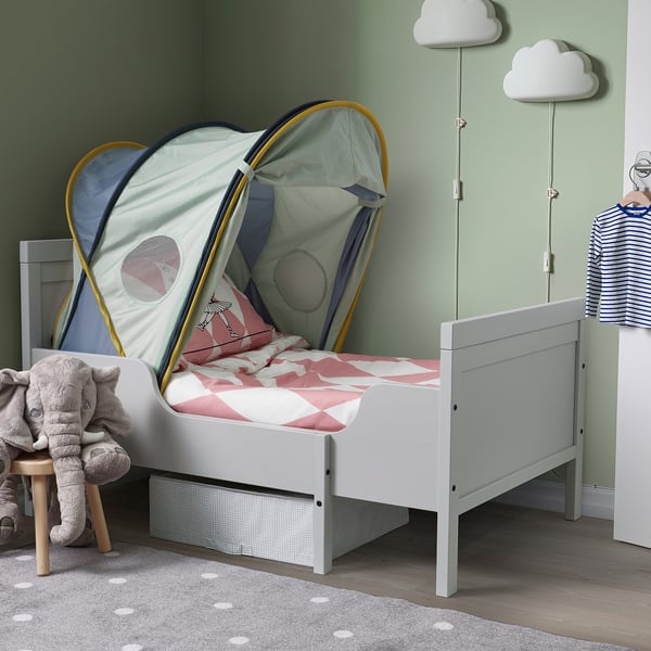 ELDFLUGA - ELDFLUGA Bed tent, blue/green, 70/80/90