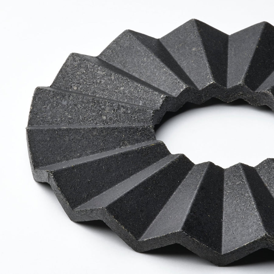 ELDSTJÄRT pot stand, set of 2, round/black black-blue, 19 cm