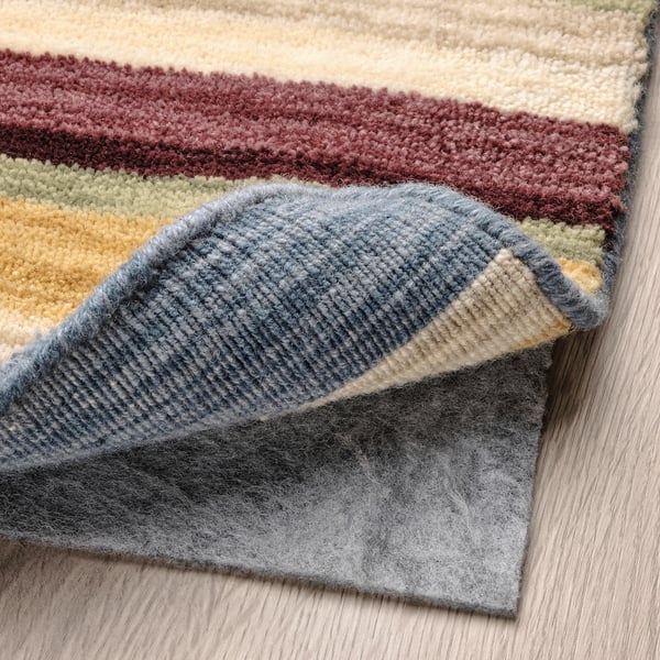 ELLJUSSPÅR rug, low pile, multicolour/striped handmade, 170x240 cm
