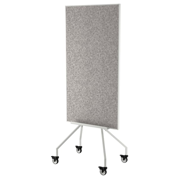 ELLOVEN - Whiteboard/noticeboard with castors, white, 70x180 cm