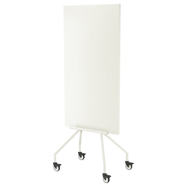 ELLOVEN whiteboard/noticeboard with castors, white, 70x180 cm