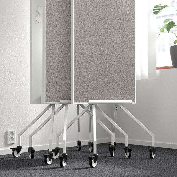 ELLOVEN - Whiteboard/noticeboard with castors, white, 70x180 cm