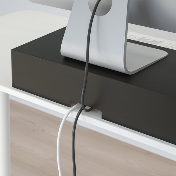 ELLOVEN monitor stand with drawer, anthracite, 47x10x26 cm