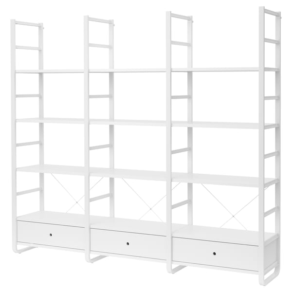ELVARLI open storage combination, white, 245x40x216 cm