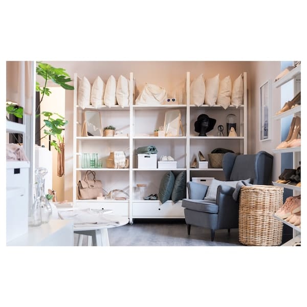 Ikea ELVARLI - Open storage combination, white , 245x40x216 cm