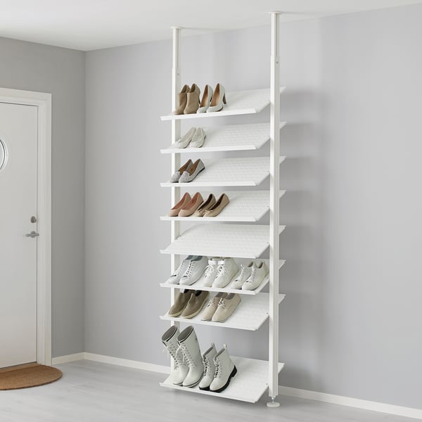 ELVARLI open storage combination, white, 92x36x222-350 cm
