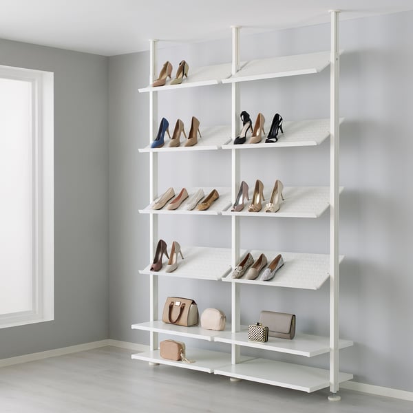 ELVARLI open storage combination, white, 175x51x222-350 cm