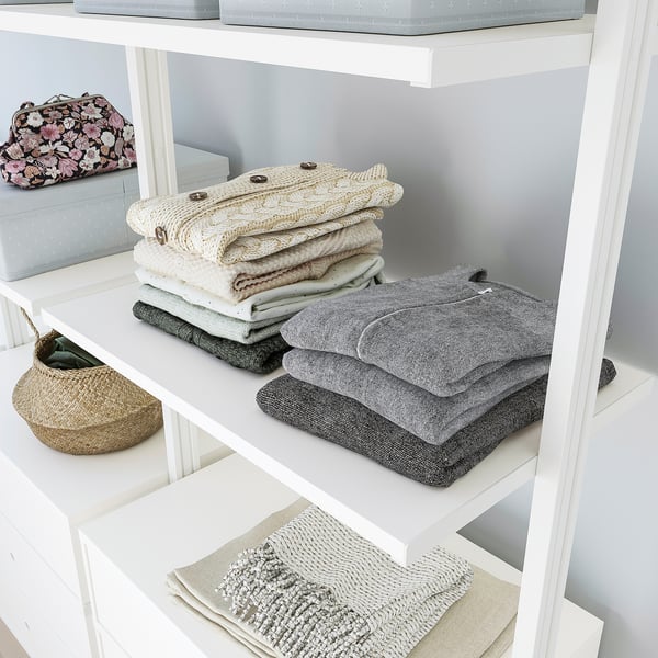 ELVARLI - ELVARLI Open storage combination, white, 258x51x222-350 cm