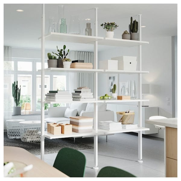 Ikea ELVARLI - Open storage combination, white, 175x51x222-350 cm