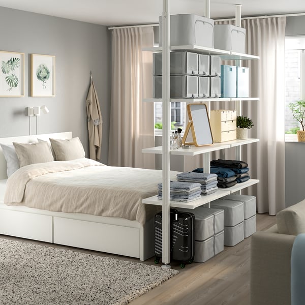 ELVARLI - Open storage combination, white, 175x51x222-350 cm