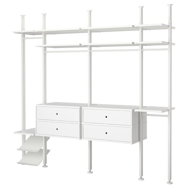 ELVARLI - ELVARLI Wardrobe combination, white, 262x51x222-350 cm