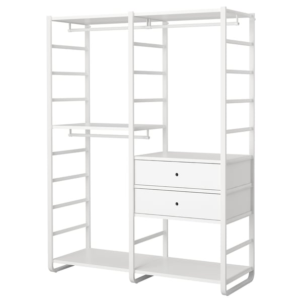 ELVARLI wardrobe combination, white, 165x55x216 cm