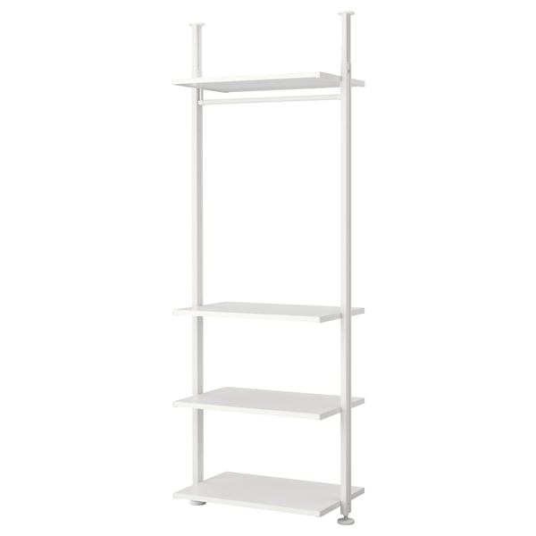 ELVARLI wardrobe combination, white, 92x51x222-350 cm