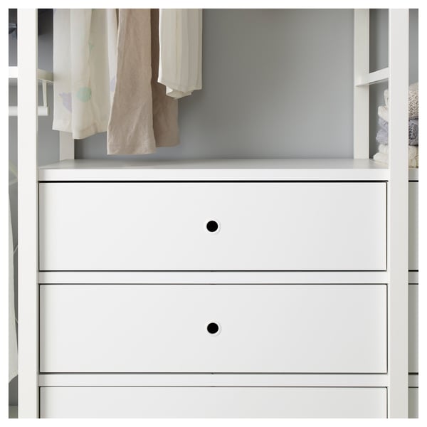 ELVARLI wardrobe combination, white, 175x51x222-350 cm