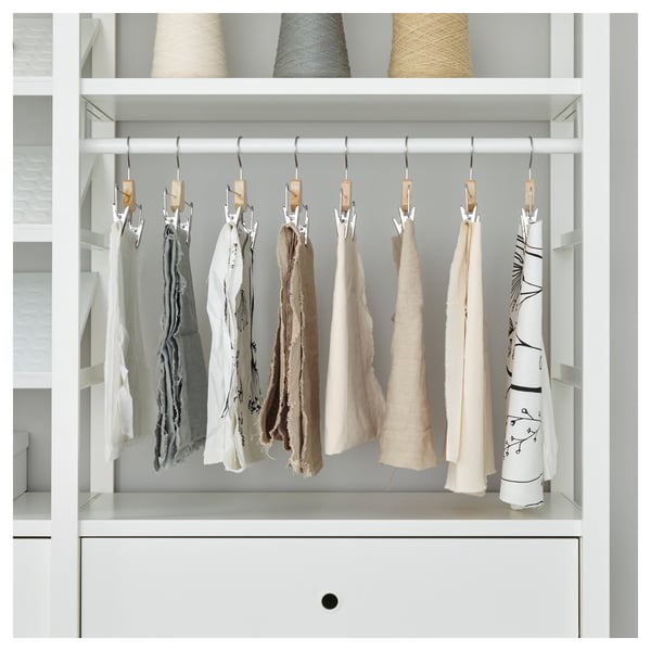 ELVARLI wardrobe combination, white, 165x40x216 cm