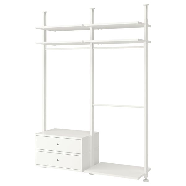 ELVARLI wardrobe combination, white, 175x51x222-350 cm