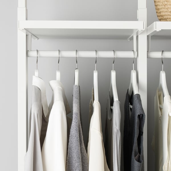 ELVARLI wardrobe combination, white, 178x51x222-350 cm