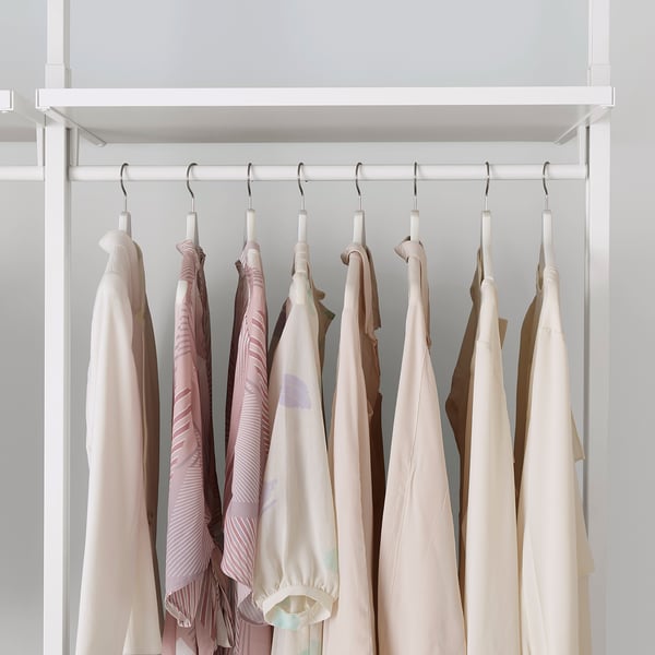 ELVARLI wardrobe combination, white, 303x51x222-350 cm