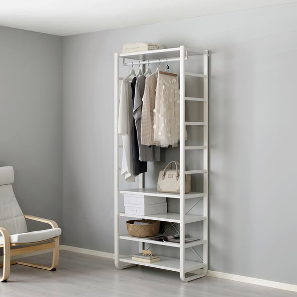 ELVARLI - Wardrobe combination, white, 84x40x216 cm