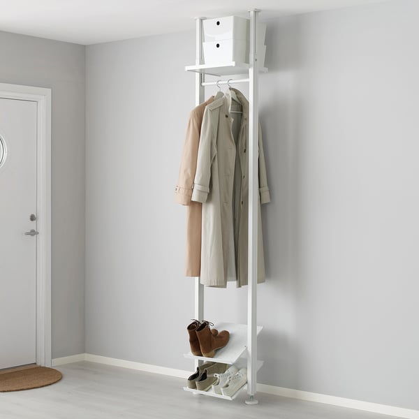 ELVARLI - Wardrobe combination, white, 52x36x222-350 cm