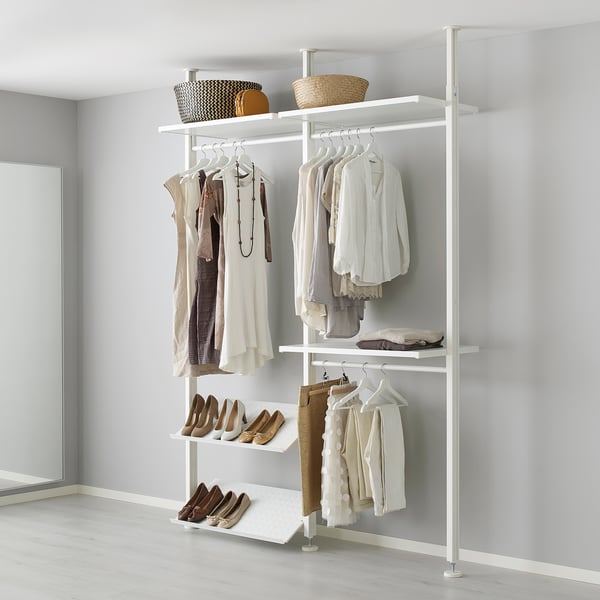 ELVARLI wardrobe combination, white, 175x51x222-350 cm