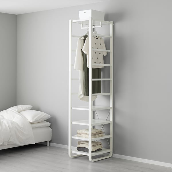 ELVARLI wardrobe combination, white, 44x55x216 cm