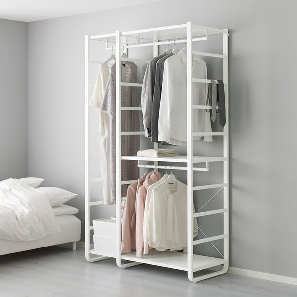 ELVARLI wardrobe combination, white, 125x55x216 cm