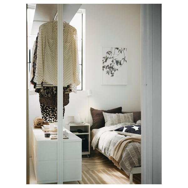 ELVARLI wardrobe combination, white, 258x51x222-350 cm