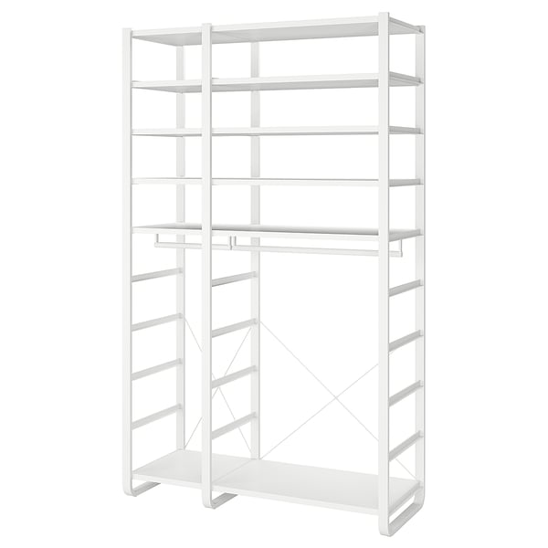 ELVARLI wardrobe combination, white, 125x55x216 cm