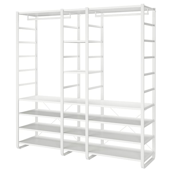 ELVARLI wardrobe combination, white, 205x55x216 cm