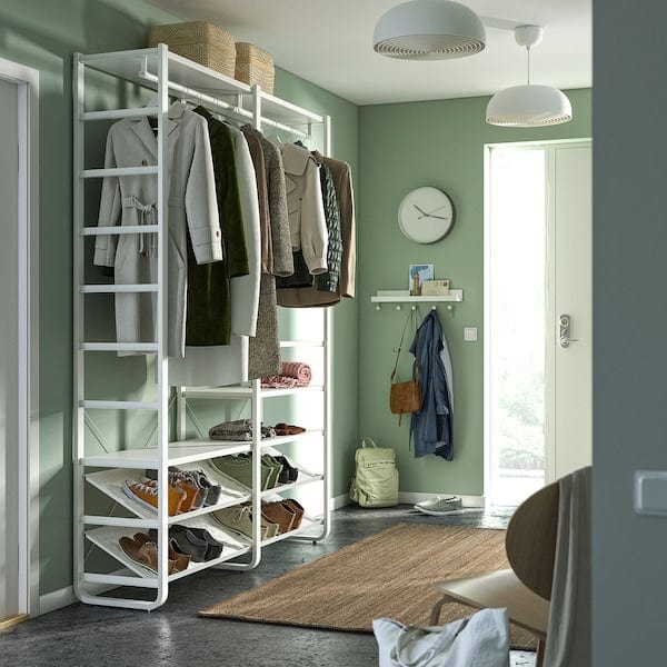 Ikea ELVARLI - Wardrobe combination, white, 165x40x216 cm