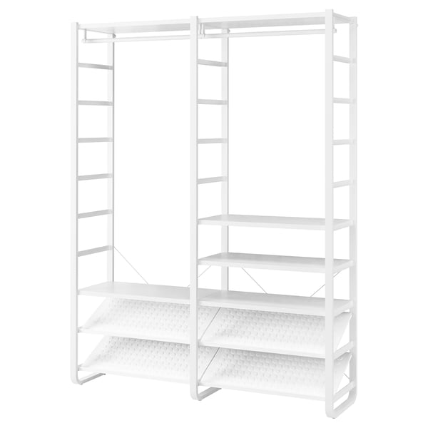 ELVARLI wardrobe combination, white, 165x40x216 cm