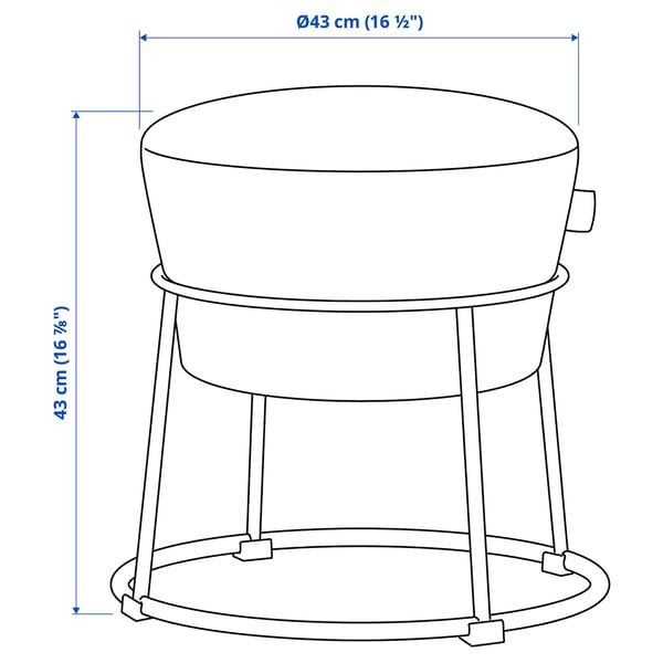 EMMISLÖV pouffe, Skiftebo yellow, 42 cm