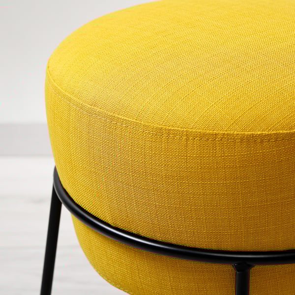 EMMISLÖV pouffe, Skiftebo yellow, 42 cm