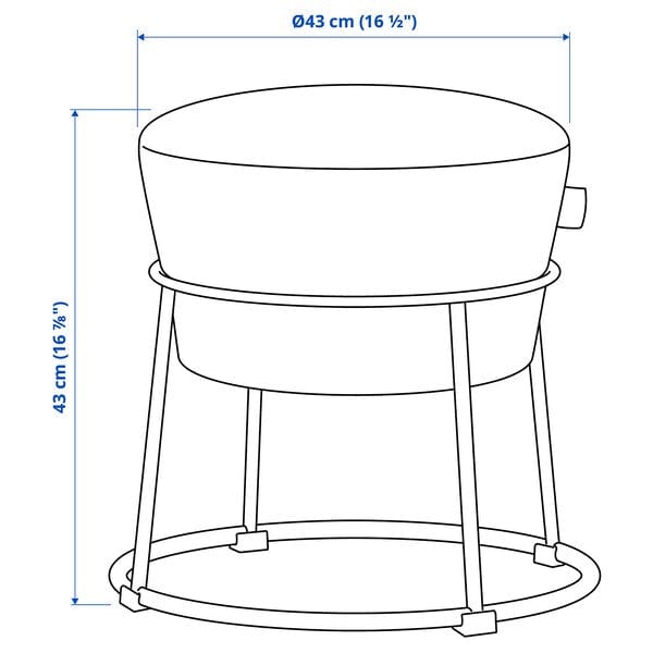 Ikea EMMISLÖV - Ottoman, Vissle dark grey