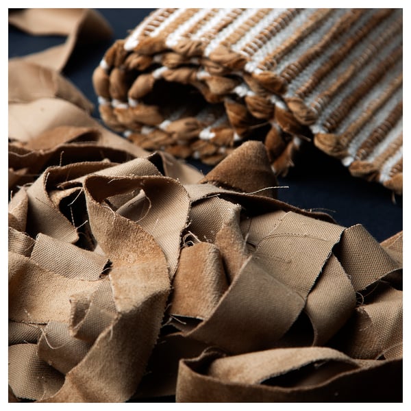 ENERGIKÄLLA rug, flatwoven, light brown, 60x90 cm