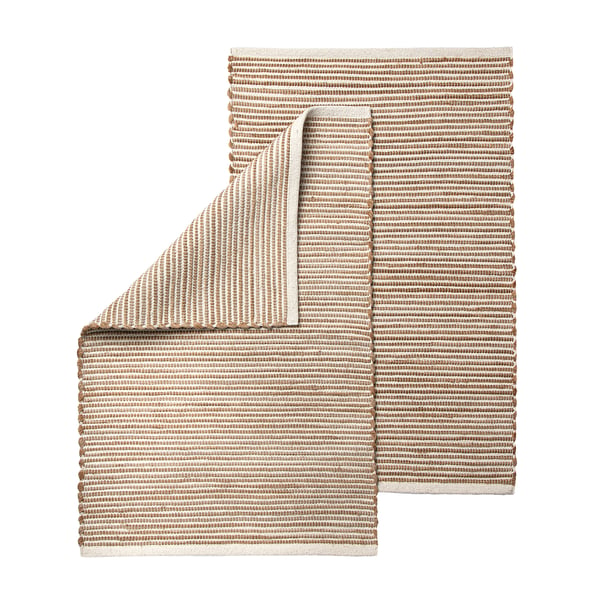 ENERGIKÄLLA rug, flatwoven, light brown, 60x90 cm