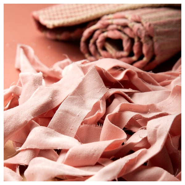 ENERGIKÄLLA rug, flatwoven, light pink, 60x90 cm