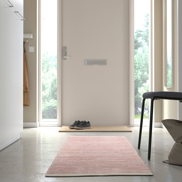ENERGIKÄLLA rug, flatwoven, light pink, 60x90 cm