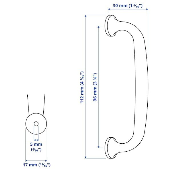 Ikea ENERYDA - Handle, chrome-plated, 112 mm