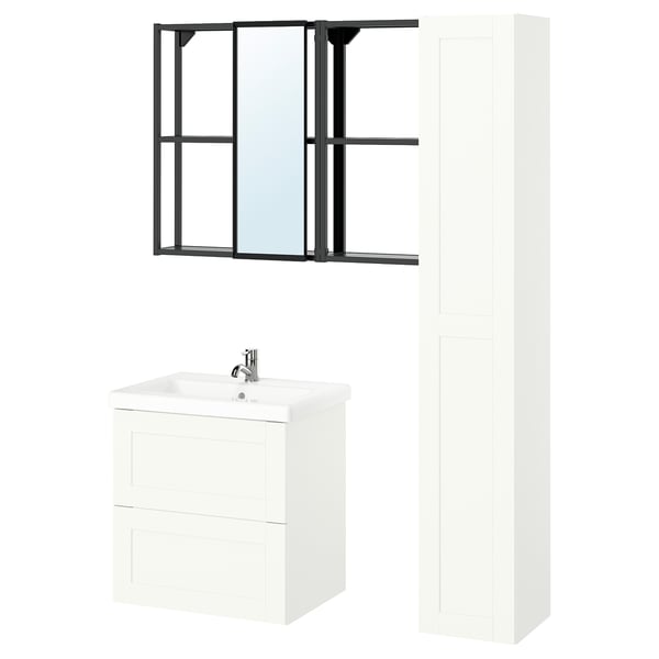 ENHET - Bathroom, anthracite/white frame,64x43x65 cm