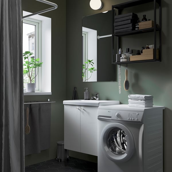 ENHET bathroom, anthracite/white, 64x43x87 cm