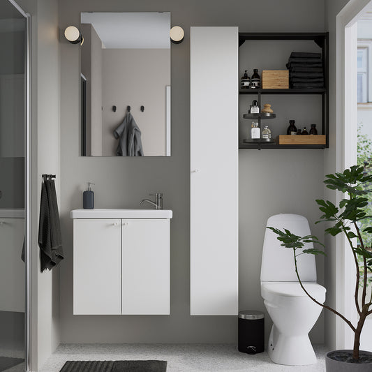ENHET bathroom, anthracite/white, 64x33x65 cm