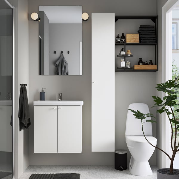 ENHET - Bathroom, anthracite/white,64x43x65 cm