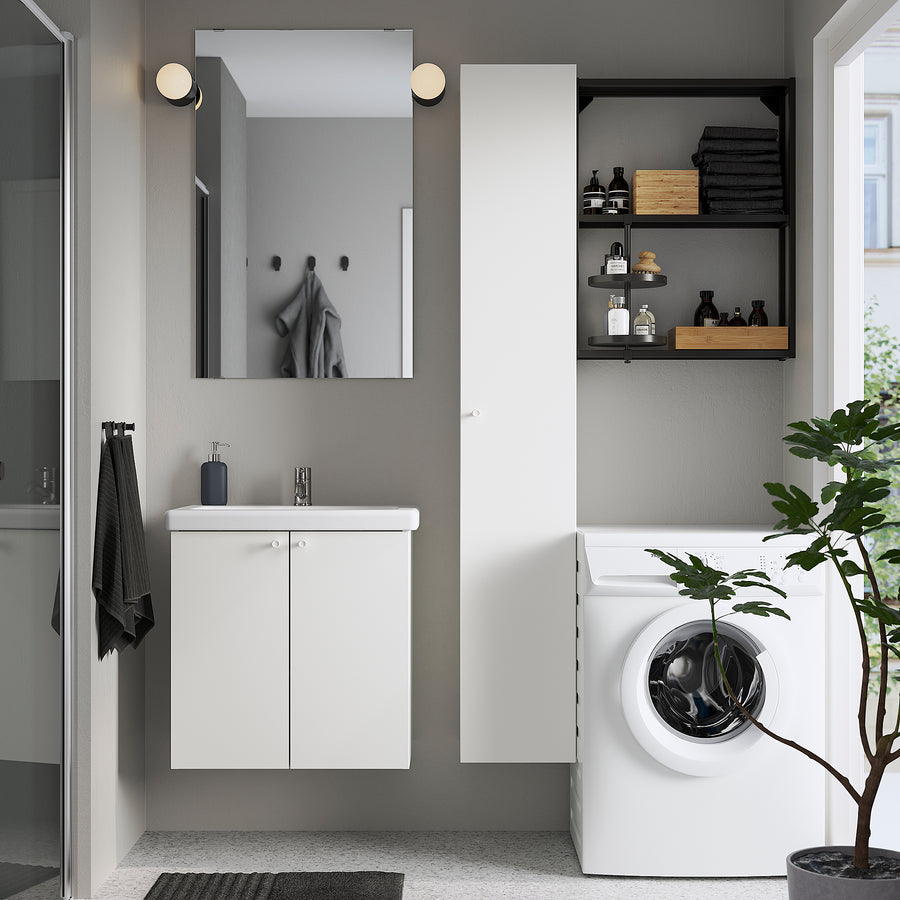 ENHET bathroom, anthracite/white, 64x43x65 cm
