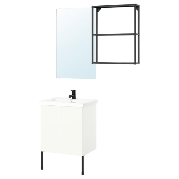 ENHET bathroom, anthracite/white, 64x43x87 cm